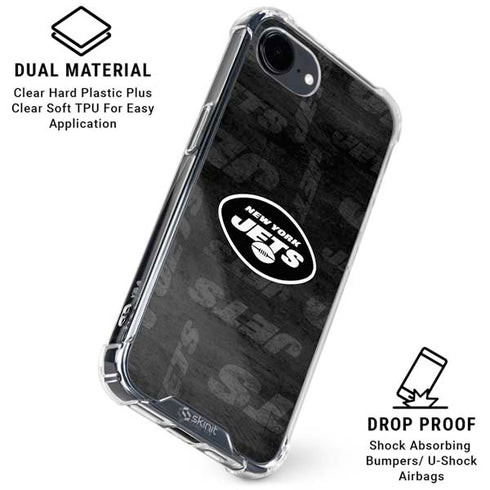 NFL New York Jets Black & White iPhone 16e Clear Case
