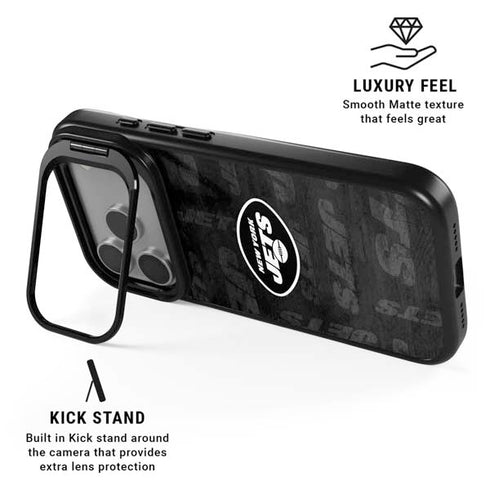 NFL New York Jets Black & White iPhone 17 Pro Max Kickstand Case