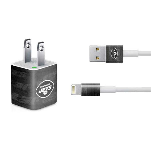 NFL New York Jets Black & White iPhone Charger (5W USB) Skin