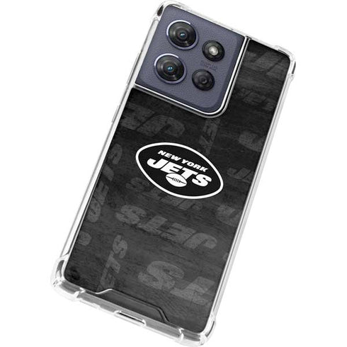 NFL New York Jets Black & White Moto G 5G (2025) Clear Case