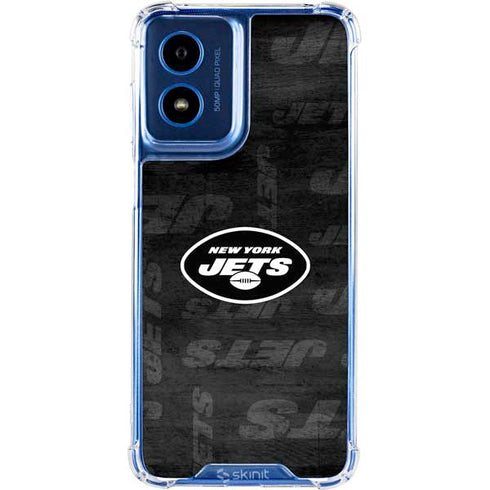 NFL New York Jets Black & White Moto G 5G (2024) Clear Case