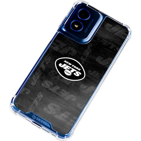 NFL New York Jets Black & White Moto G 5G (2024) Clear Case