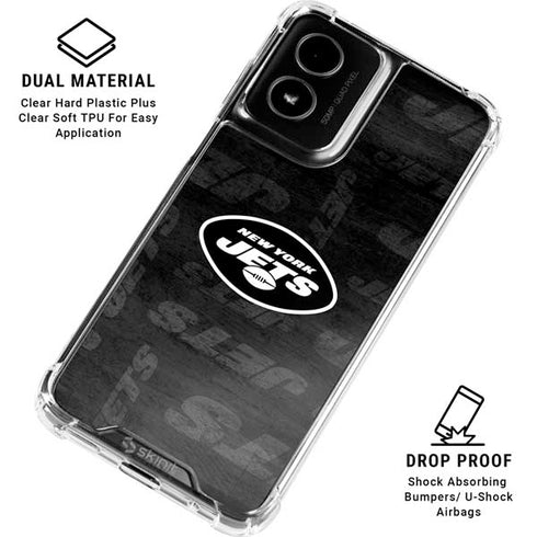 NFL New York Jets Black & White Moto G Power 5G (2024) Clear Case