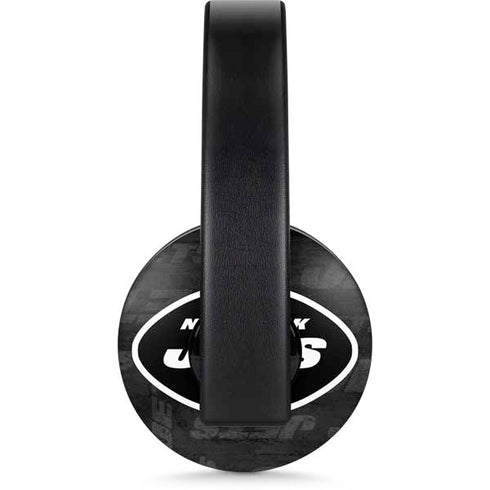 NFL New York Jets Black & White PlayStation 4 Gold Wireless Headset Skin