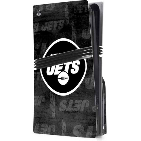 NFL New York Jets Black & White PS5 Pro Disk Console Skin