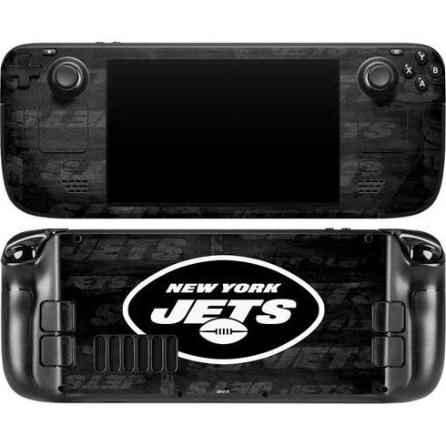 NFL New York Jets Black & White Steam Deck Handheld Gaming Computer OLED Skin