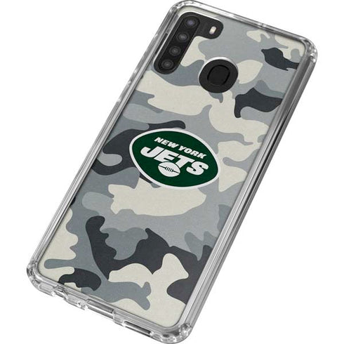 NFL New York Jets Camo Galaxy A21 Clear Case