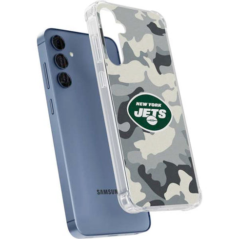 NFL New York Jets Camo Galaxy A55 5G Clear Case