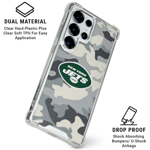 NFL New York Jets Camo Galaxy S25 Ultra Clear Case