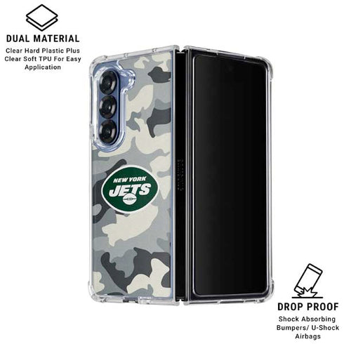 NFL New York Jets Camo Galaxy Z Fold6 Clear Case
