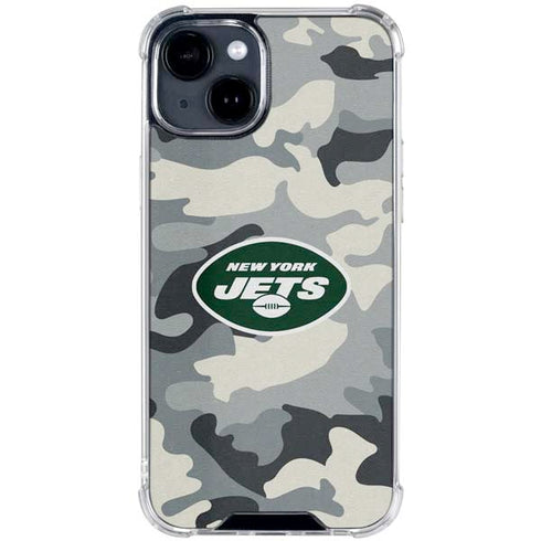 NFL New York Jets Camo iPhone 15 Clear Case