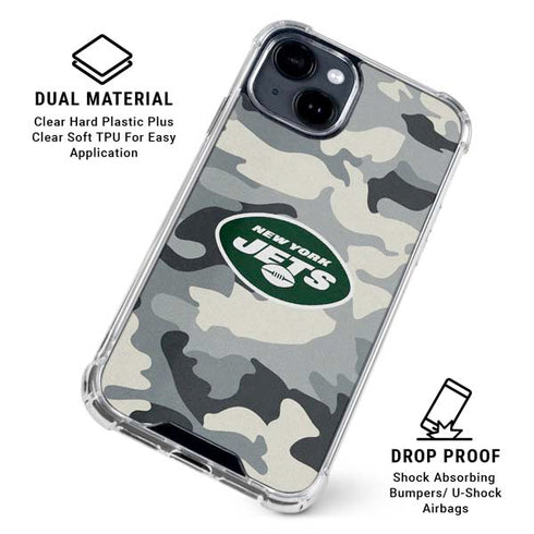 NFL New York Jets Camo iPhone 15 Clear Case