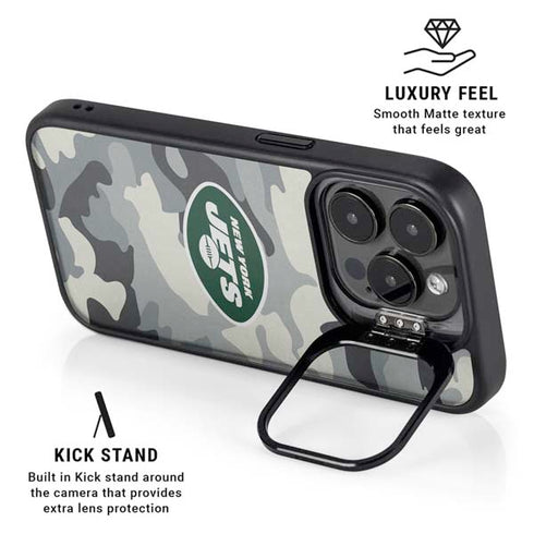 NFL New York Jets Camo iPhone 15 Pro Kickstand Case