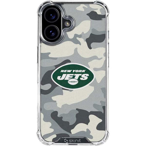 NFL New York Jets Camo iPhone 16 Clear Case