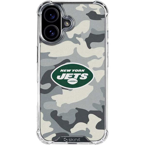NFL New York Jets Camo iPhone 16 Plus Clear Case