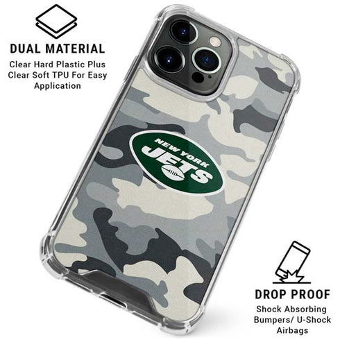 NFL New York Jets Camo iPhone 16 Pro Clear Case