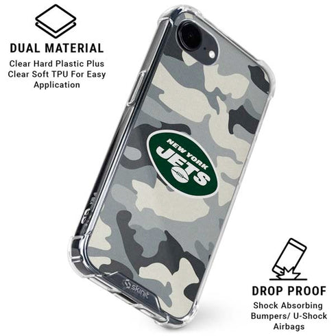 NFL New York Jets Camo iPhone 16e Clear Case