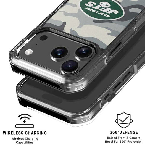 NFL New York Jets Camo iPhone 18 Pro Clear Case