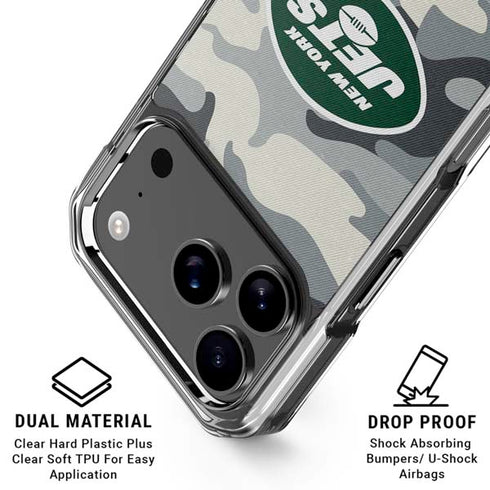 NFL New York Jets Camo iPhone 18 Pro Clear Case