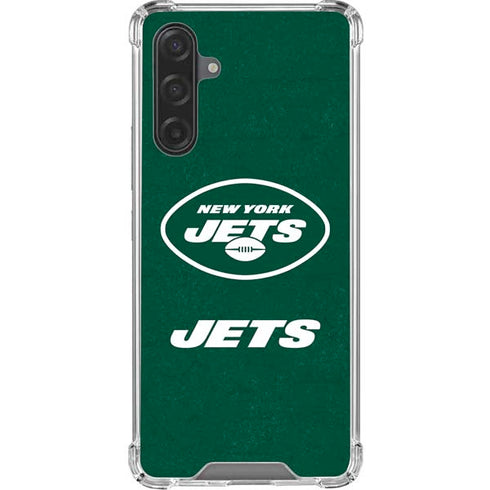 NFL New York Jets Distressed Galaxy A17 Clear Case