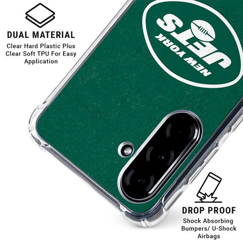 NFL New York Jets Distressed Galaxy A36 5G Clear Case