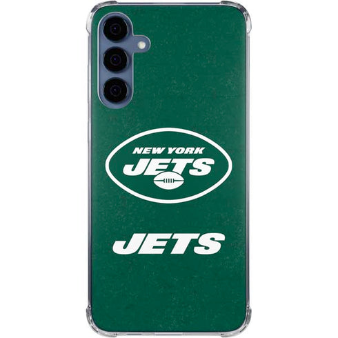 NFL New York Jets Distressed Galaxy A55 5G Clear Case