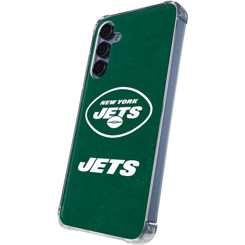 NFL New York Jets Distressed Galaxy A55 5G Clear Case