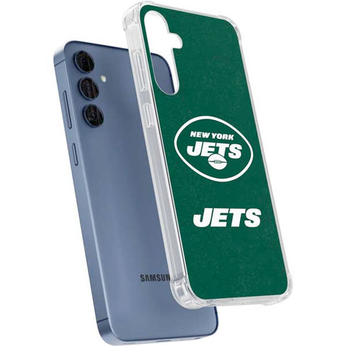 NFL New York Jets Distressed Galaxy A55 5G Clear Case