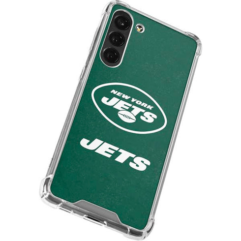 NFL New York Jets Distressed Galaxy S24 FE Clear Case