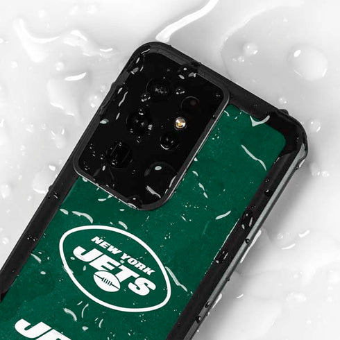 NFL New York Jets Distressed Galaxy S24 Ultra Waterproof Case