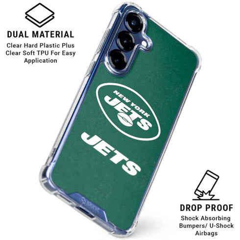 NFL New York Jets Distressed Galaxy S25 Clear Case