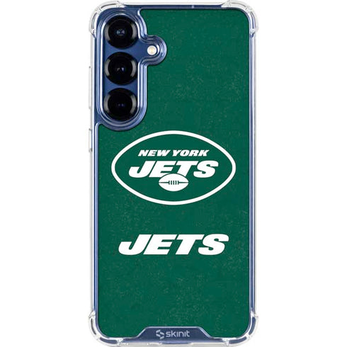 NFL New York Jets Distressed Galaxy S25 Plus Clear Case