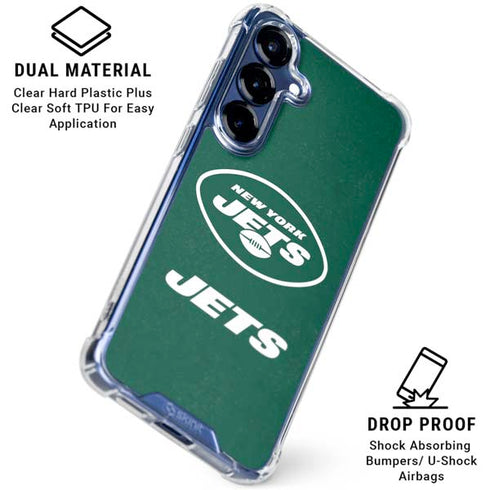 NFL New York Jets Distressed Galaxy S25 Plus Clear Case