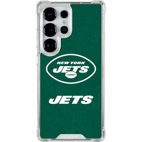 NFL New York Jets Distressed Galaxy S25 Ultra Clear Case