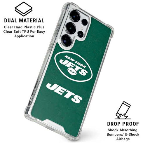NFL New York Jets Distressed Galaxy S25 Ultra Clear Case