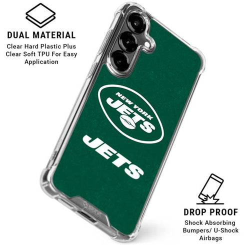 NFL New York Jets Distressed Galaxy S26 Clear Case