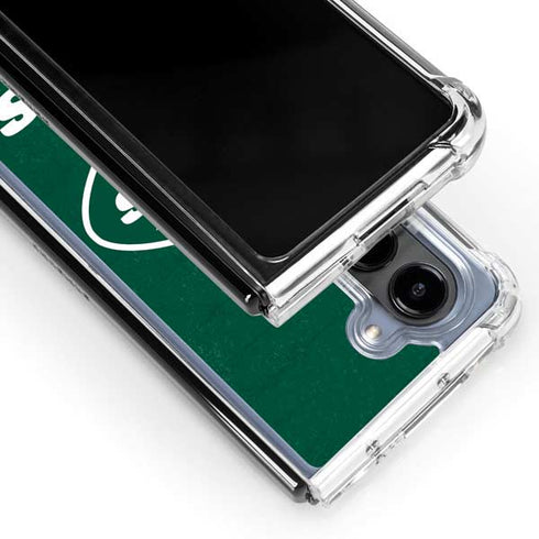 NFL New York Jets Distressed Galaxy Z Fold5 5G Clear Case