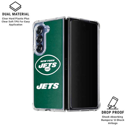 NFL New York Jets Distressed Galaxy Z Fold6 Clear Case