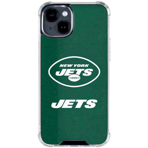 NFL New York Jets Distressed iPhone 15 Clear Case