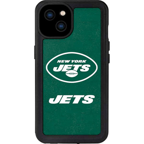 NFL New York Jets Distressed iPhone 15 Plus Waterproof Case