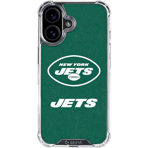 NFL New York Jets Distressed iPhone 16 Clear Case