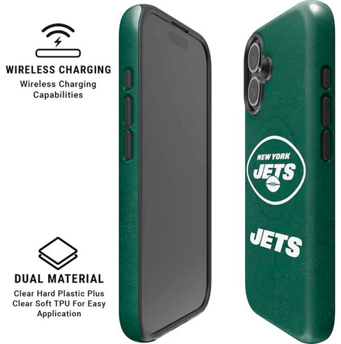 NFL New York Jets Distressed iPhone 16 Magsafe Impact Case