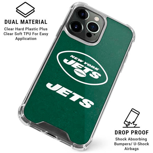 NFL New York Jets Distressed iPhone 16 Pro Clear Case