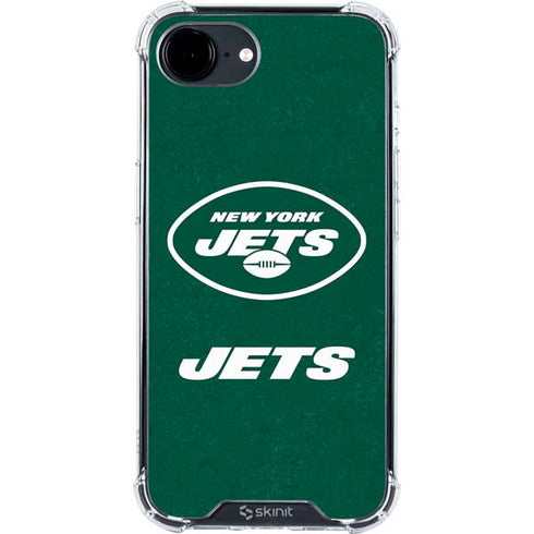 NFL New York Jets Distressed iPhone 16e Clear Case