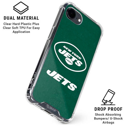 NFL New York Jets Distressed iPhone 16e Clear Case