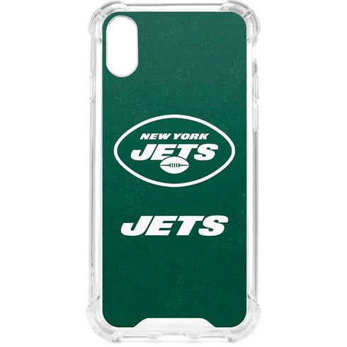 NFL New York Jets Distressed iPhone XS Clear Case