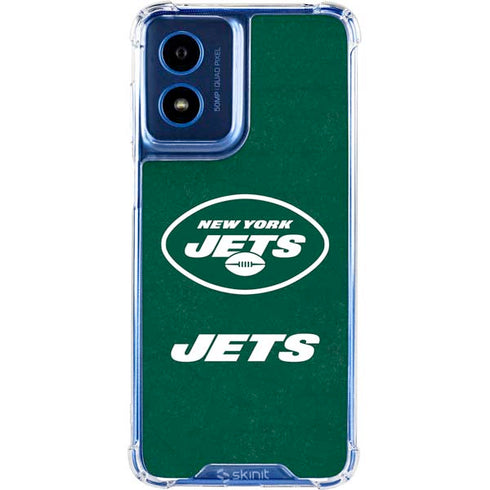 NFL New York Jets Distressed Moto G 5G (2024) Clear Case