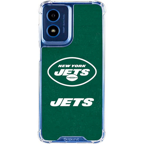 NFL New York Jets Distressed Moto G Play 4G (2024) Clear Case