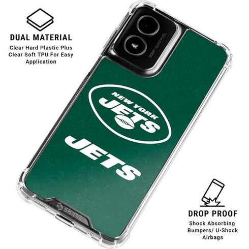 NFL New York Jets Distressed Moto G Power 5G (2024) Clear Case