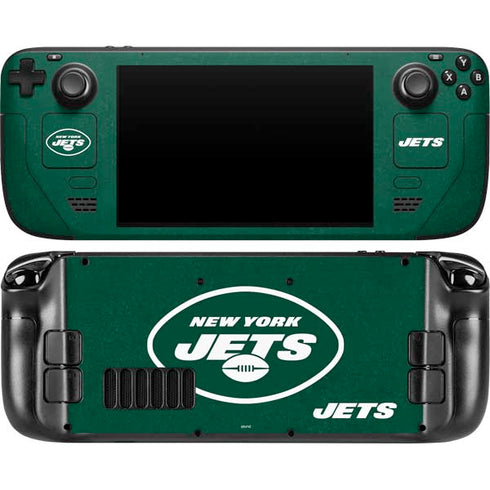 NFL New York Jets Distressed Steam Deck Handheld Gaming Computer OLED Skin
